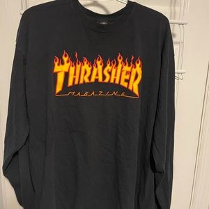 Thrasher Magazine Black Orange Long Sleeve Adult XL